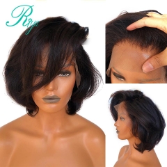 Pixie Short Bob Cut Glueless Full Lace Wig 360 Lace Frontal Human Hair Wigs Preplucked Closure Wavy Lace Front Wig Indian Remy