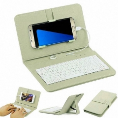 General Wired Keyboard Flip Holster Case For Andriod Mobile Phone 4.2''-6.8''  20A Drop Shipping