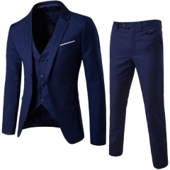 3-Piece Suit Luxury Men Blazer New Spring Fashion Brand High Quality Cotton Slim Fit Men Suit Terno Masculino Blazers Men