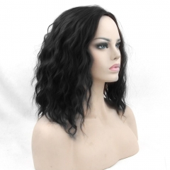 Soowee Cosplay Wig Curly BOBO Black Wigs Short Women Synthetic Hairpiece Heat Resistant Fiber Party Hair Piece