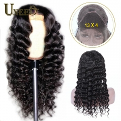Uneed 13*4 Lace Front Human Hair Wigs Peruvian Loose Deep Wave for Black Women Remy Hair Natural Hairline with Baby Hair
