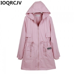 2019 New Arrivals Spring Clothes Women's Autumn Outerwear Girls Slim Casual Long Sleeve Hooded Trench Coat Windbreaker Female
