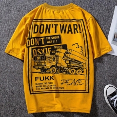 2019 Peace and Anti-war Propaganda Printed T-shirt Fashion Hip-Hop Men's Wear Round-collar Short Sleeve High Quality Size M-XXXL