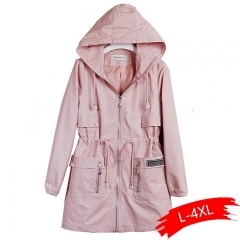 2019 New Arrivals Spring Clothes Women's Autumn Outerwear Girls Slim Casual Long Sleeve Hooded Trench Coat Windbreaker Hot