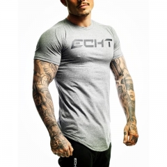 Cotton Men's Casual T-Shirt Top Men's Short Sleeve Fashion T-Shirt Jogger Gym Men's Fitness T-Shirt Bodybuilding Men's Wear