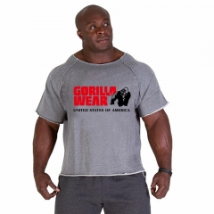 Mens Gym Brand clothing Men's T Shirts Golds Fitness Men Bodybuilding Gorilla Wear Shirt Batwing Sleeve Rag Tops Running T shirt