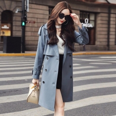 2019 New Spring Autumn Fashion Casual Women's Trench Coat Long Outerwear Loose Clothes For Lady With Belt D190813