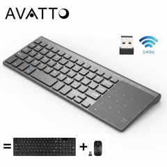 [AVATTO] Thin 2.4GHz USB Wireless Mini Keyboard with Number Touchpad Numeric Keypad for Android windows Tablet,Desktop,Laptop,PC