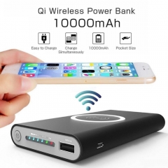 10000mAh Universal Portable Power Bank Qi Wireless Charger For iPhone Samsung S6 S7 S8 Powerbank Mobile Phone Wireless Charger