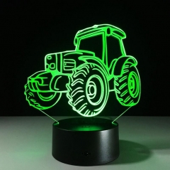 7-color Auto Changing 3D Touch LED Night Lights Tractor USB Decor Gift Table Lamp