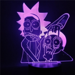 Rick and Morty Cartoon 3d Night Light Children Night Lamp LED with 7/16 Colors Change LED Table Lamp for Bedroom Xmas Gift