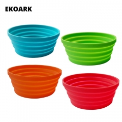 350ml Silicone Collapsible Bowl 4 Colors Travel Folding Bowl Outdoor Food-Grade FDA Mixing &amp; Soup Bowl for Camping/Hiking/Sport