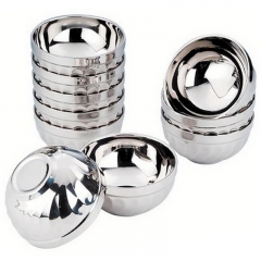 1 PC New Eco-Friendly Bowl Classic Anti-Rust Stainless Steel Smooth Rolled Edge Resistant Safe Kids Children Bowl P0.21