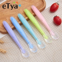 1pc silicone baby spoon Safety feeding dishes Soft Infant Learning spoons kids Tableware for children dinnerware cutlery colher