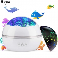 BOAZ Ocean Starry Sky Rotating Projector Night Light 8 Colors Mode LED Laser Night Lights Gift for Kids Children living/Bedroom
