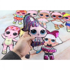 Cartoon patches Women Fashion LoL doll Girls Lovely  Fashion boy doll embroidery patch DIY Garment Decoration Sequins Cloth