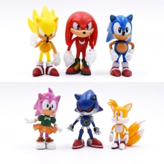 6Pcs/Set 7cm Sonic Figures Toy Pvc Toy Sonic Shadow Tails Characters Figure Toys For Children Animals Toys Set Free Shipping
