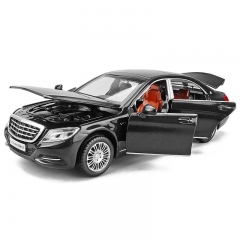 1/32 Maybach S600 Diecast Metal Car Models High Simulation Vehicle Toy With Light Music 6 Doors Can Be Opened Gifts For Children