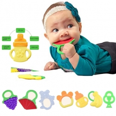 Toddlers Infants Baby Teething Toys Soft Silicone Fruit Chicco Cadeau Naissance Holder Chupeta Boneco Lucas Neto Naissance Bebes