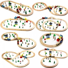 Usual Wooden Tracks Train Set Toys Railway Magic Brio Wood Puzzles educational Toys For Children's birthday present