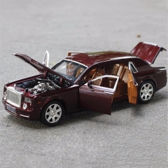 1/24 Car Model Rolls-Royce Phantom Lengthened Cohes Diecast Alloy Sixdoor model Light Models High Simulation Toy Gift Collection