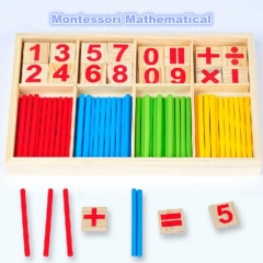 Drop shipping Hot Selling Baby Education Toys Wooden Counting Sticks Toys Montessori Mathematical Baby Gift Wooden Box
