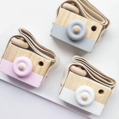 Cute Nordic Style Hanging Wooden Camera Toys Baby Kids Safe Natural Educational Toys Fashion Home Photography Prop Decor Gifts