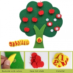 Felt Cloth DIY Children Educational Toy Durable Digital Cognitive Child Montessori Education Supplies Apple Tree Toys Kids Gifts