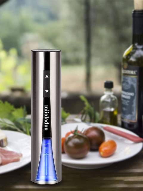 Powerful Rechargeable Electric Wine Opener Stainless Steel Automatic Electric Red White Wine Bottle Alcohol Corkscrew Opener w Foil Cutter USB Cable