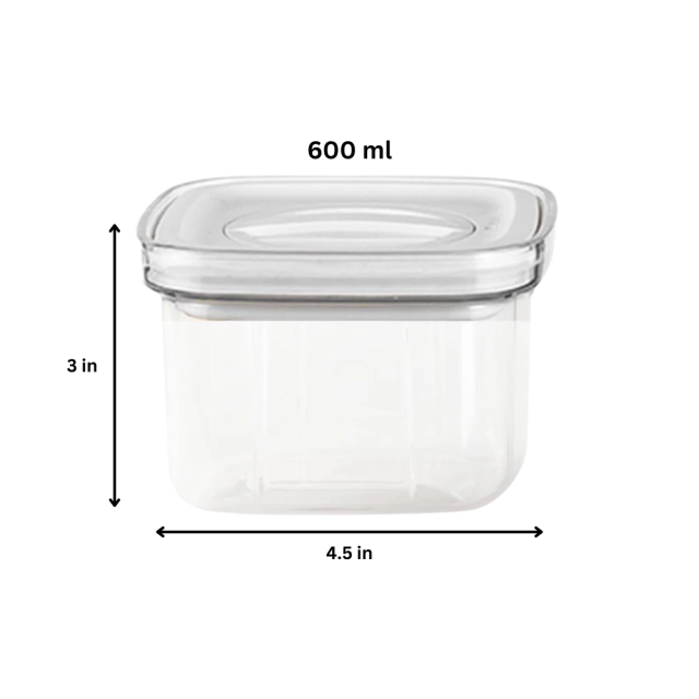 600ml Small Sealed Jar Transparent Knob Switch Fresh-Keeping Moisture Proof Leak-Proof Storage Tank Pet Food Storage Container Cereals for Kitchen