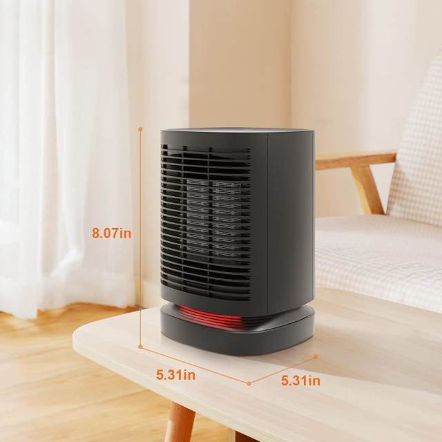 2 Color White & Black Portable 950W PTC Electric Heater w 3 Temps Smart Control Oscillation Space Heaters ETL Listed Overheat Tip-over Protection for Indoor Use