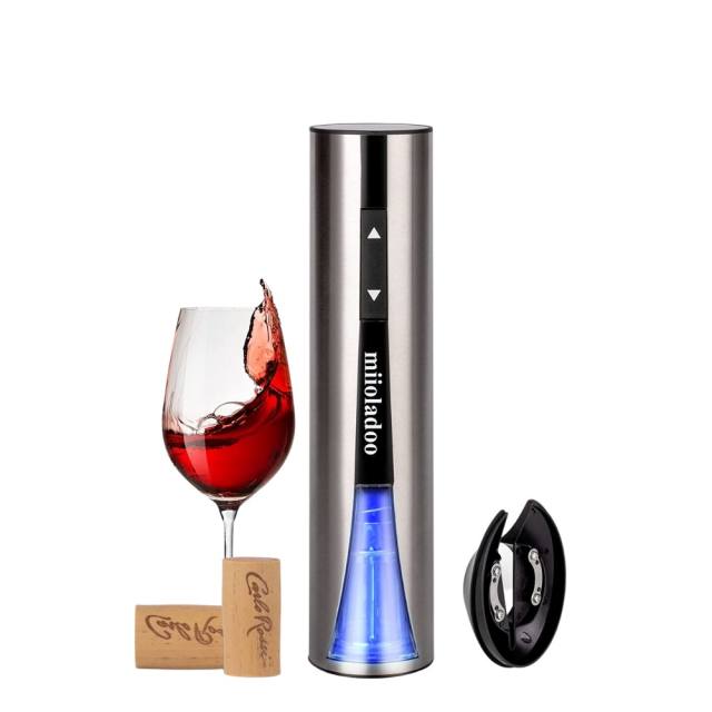 Powerful Rechargeable Electric Wine Opener Stainless Steel Automatic Electric Red White Wine Bottle Alcohol Corkscrew Opener w Foil Cutter USB Cable