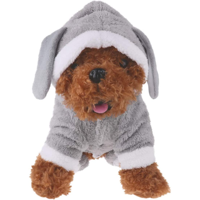 Fluffy Super Soft Cute Rabbit w Mini Long ear Dog Clothes Thickened Autumn and Winter Dog Costume Small Milk Dog  Four-legged Bunny Style Pet Clothing Dog Jacket Cats Pet Clothing