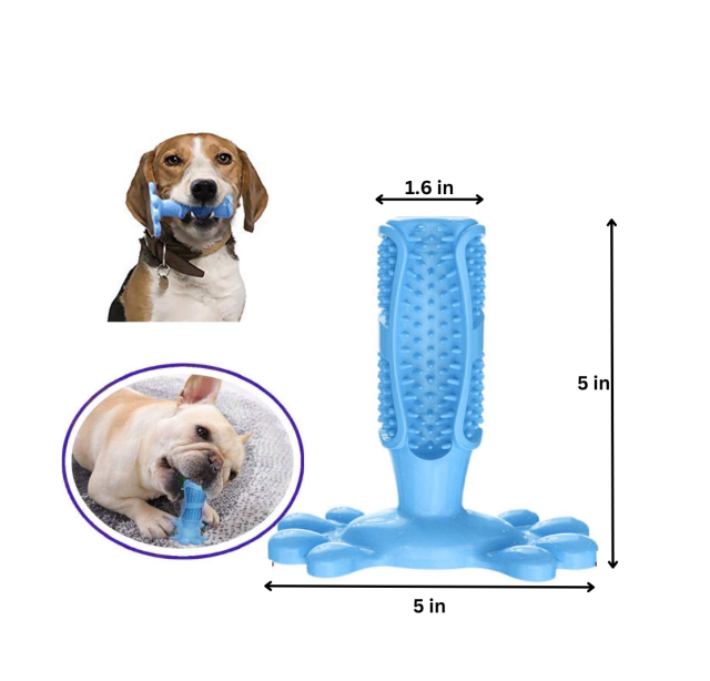 Food Grade Natural Rubber Dog Toothbrush Non-Toxic Chew Toy Dogs Tooth Cleaner Stick Puppy Dental Care Training Toy Tooth Cleaning Tool Sky Blue