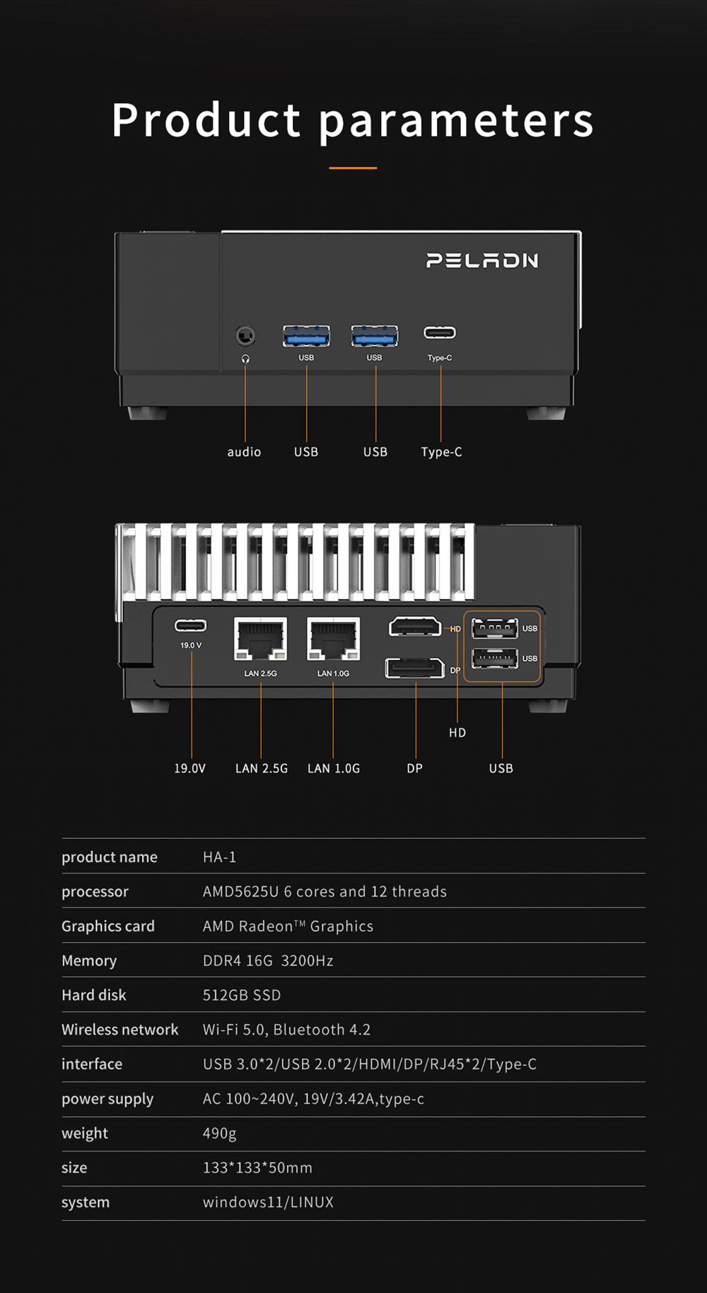 PELADN, MINI PC, AMD Radeon, AMD, Radeon, DDR4, mini host