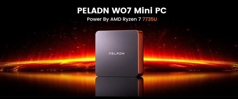 PELADN WO7 7735U Mini PC: Palm-Sized High-Performance Desktop for Office, Creation & Casual Gaming