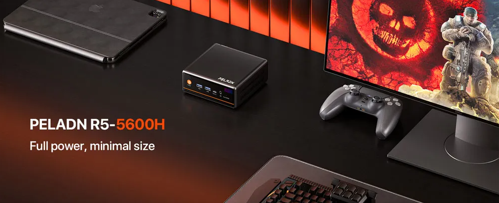 PELADN WO4 5600H Mini PC: Compact Powerhouse for Office, Entertainment & Creation