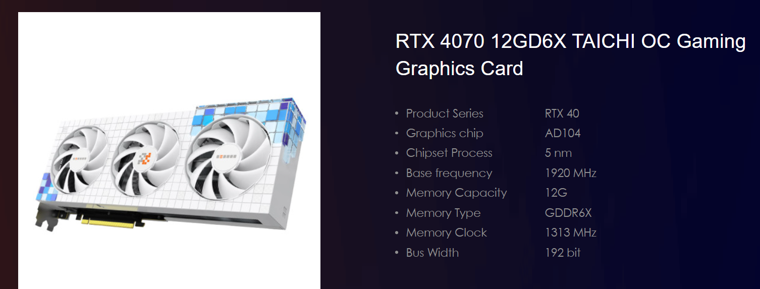 PELADN RTX 4070 12GD6X TAICHI OC: Premium Gaming &  GPU