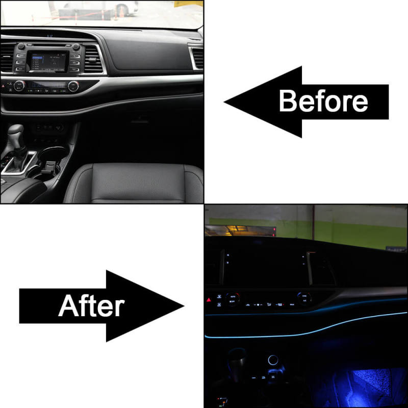 Highlander 2015-2020 1M/39Inch Car LED Strip Light, Neon Panel Gap String Strip Light Interior Decor Atmosphere Strip Lamp PVC Glowing Wire Lamp