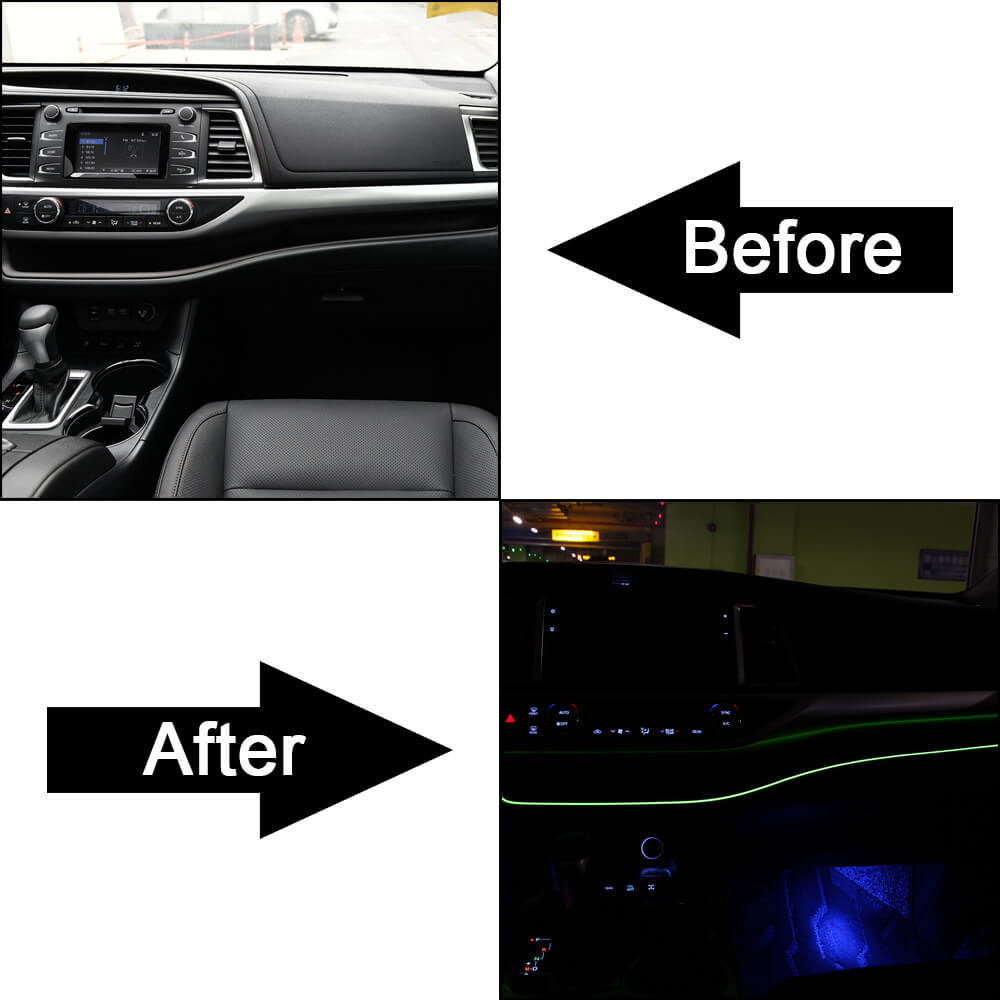 Highlander 2015-2020 1M/39Inch Car LED Strip Light, Neon Panel Gap String Strip Light Interior Decor Atmosphere Strip Lamp PVC Glowing Wire Lamp