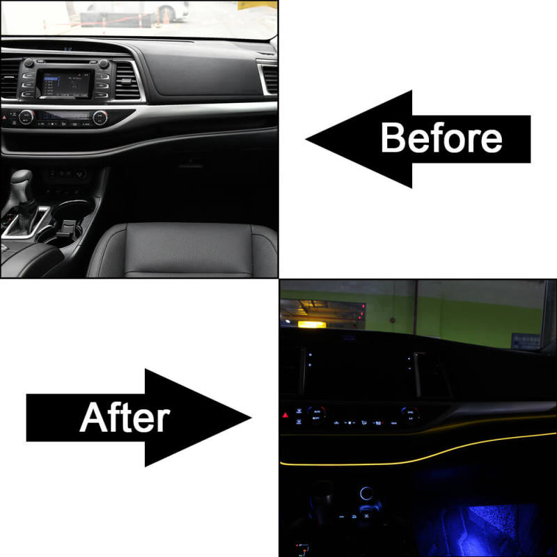 Highlander 2015-2020 1M/39Inch Car LED Strip Light, Neon Panel Gap String Strip Light Interior Decor Atmosphere Strip Lamp PVC Glowing Wire Lamp