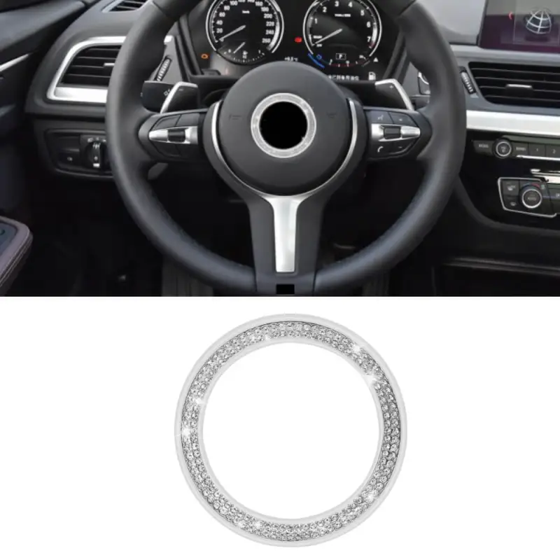 BMW Steering Wheel Crystal Decoration Silver