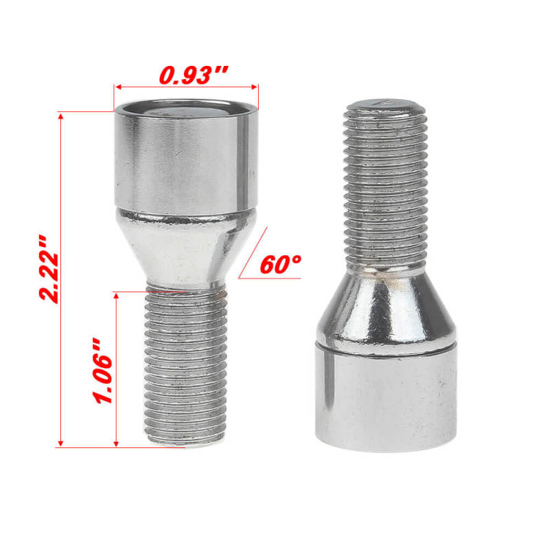 Hex Anti Theft Locking Wheel Bolts 4PCS