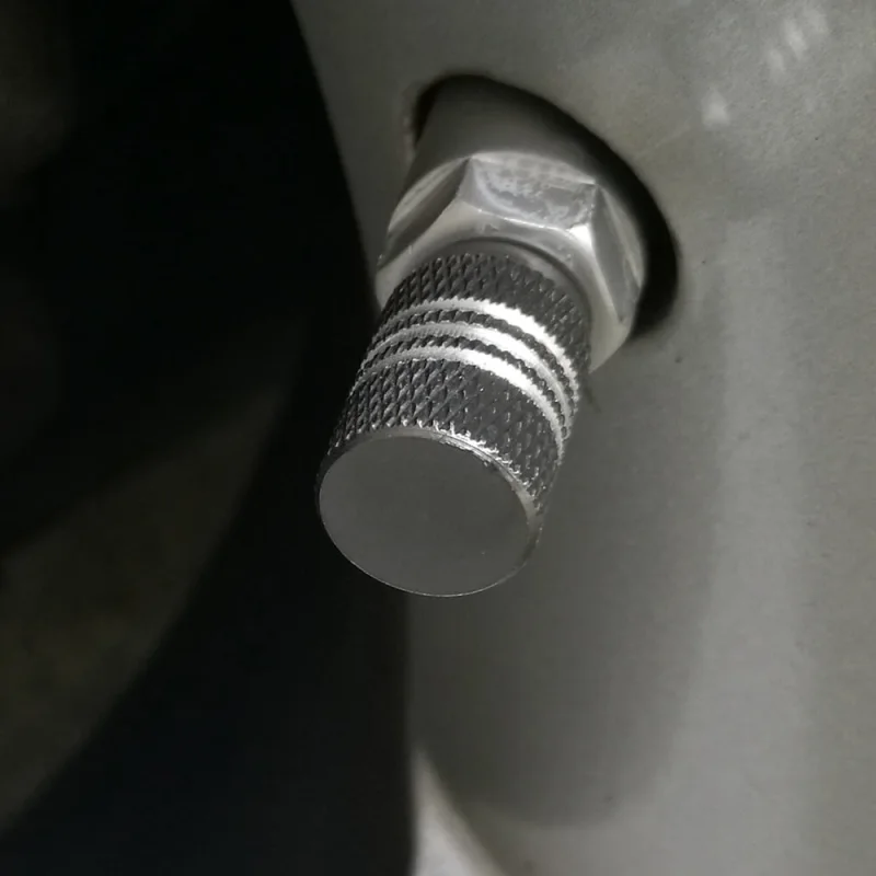 Aluminum Alloy Silver Around Tyre Valve Caps