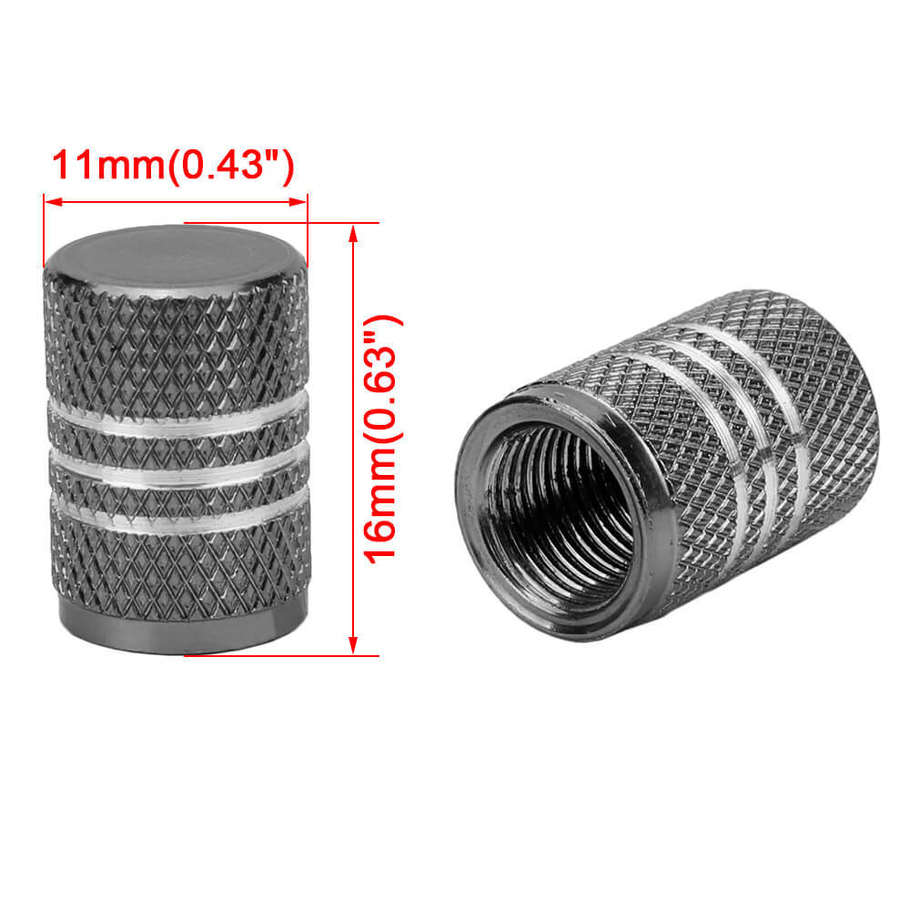 Aluminum Alloy Silver Around Tyre Valve Caps