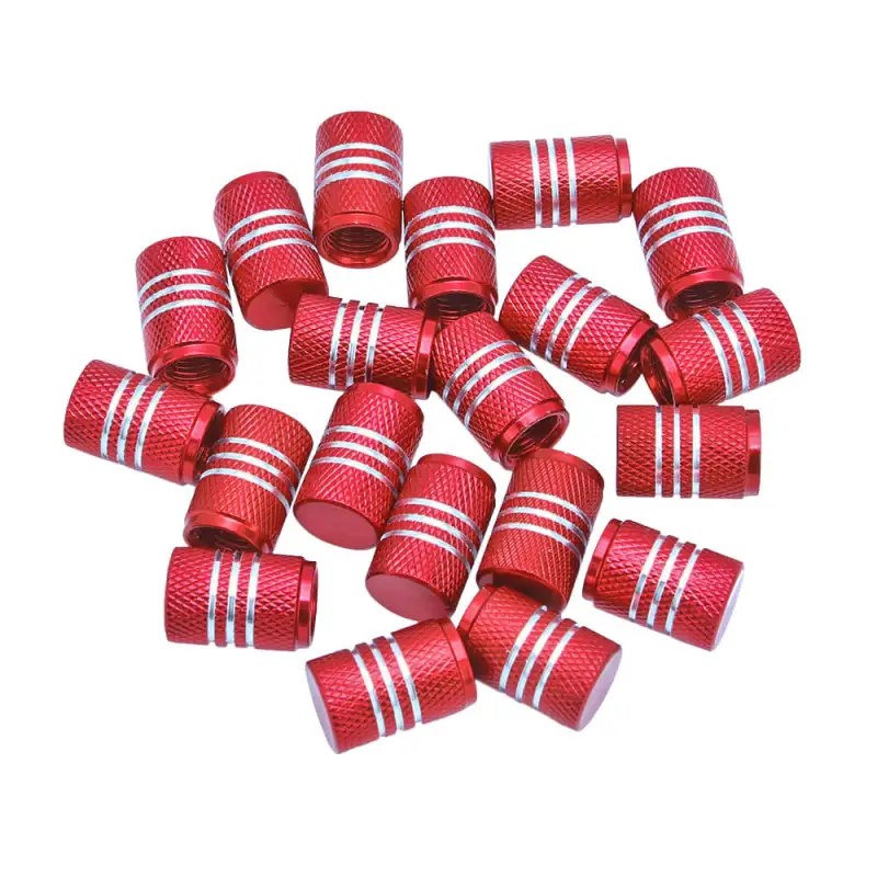 Aluminum Alloy Silver Around Tyre Valve Caps 20PCS