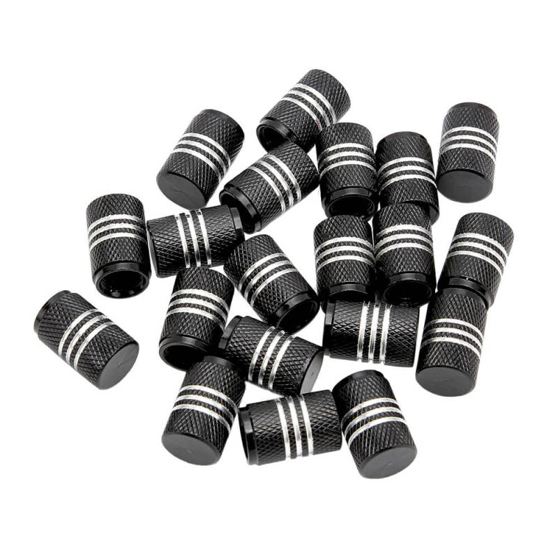 Aluminum Alloy Silver Around Tyre Valve Caps 20PCS