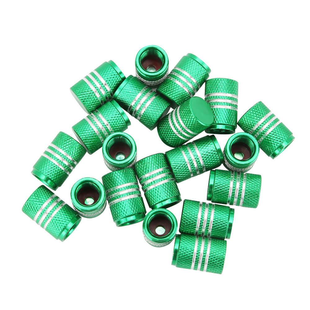 Aluminum Alloy Silver Around Tyre Valve Caps 20PCS