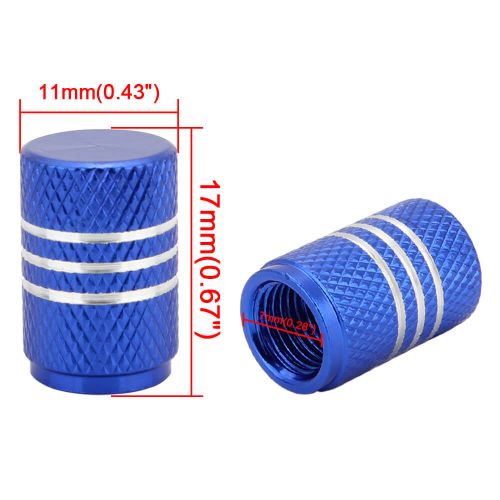 Aluminum Alloy Silver Around Tyre Valve Caps 20PCS