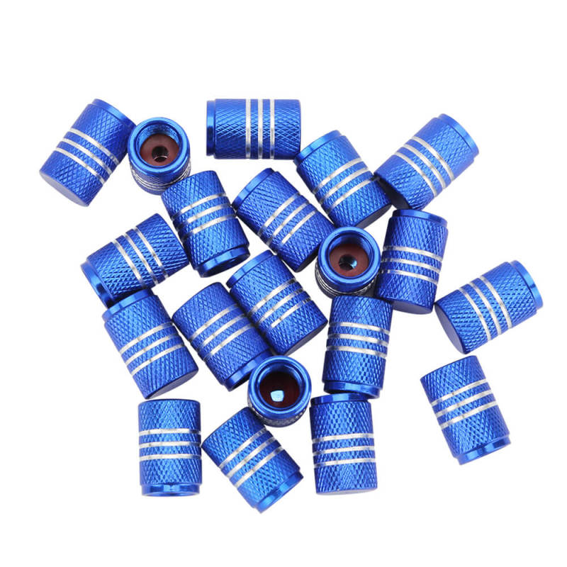 Aluminum Alloy Silver Around Tyre Valve Caps 20PCS